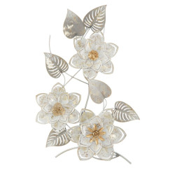 Pannello murale in ferro battuto Artic – 39x67 cm – Motivo floreale Glam elegante